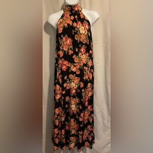 Lane Bryant plus size Halter Maxi Dress. Black Floral. Size 26/28.